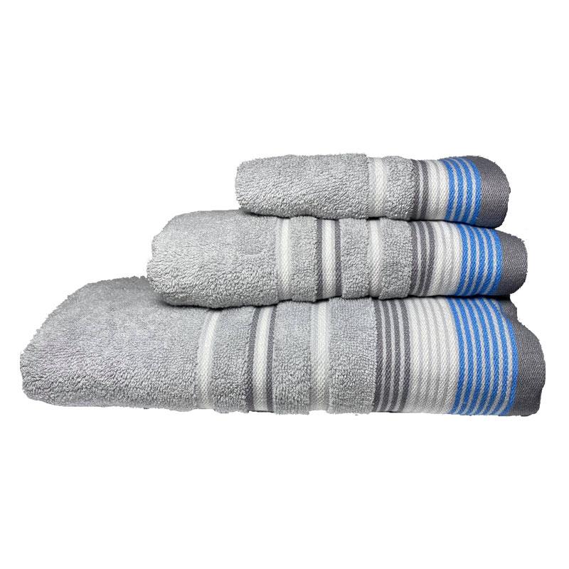 Σετ πετσέτες 3τμχ Βαμβακερές Bella Grey 24home (Ύφασμα: Βαμβάκι 100%, Χρώμα: Γκρι) - 24home.gr - 24-bella-grey