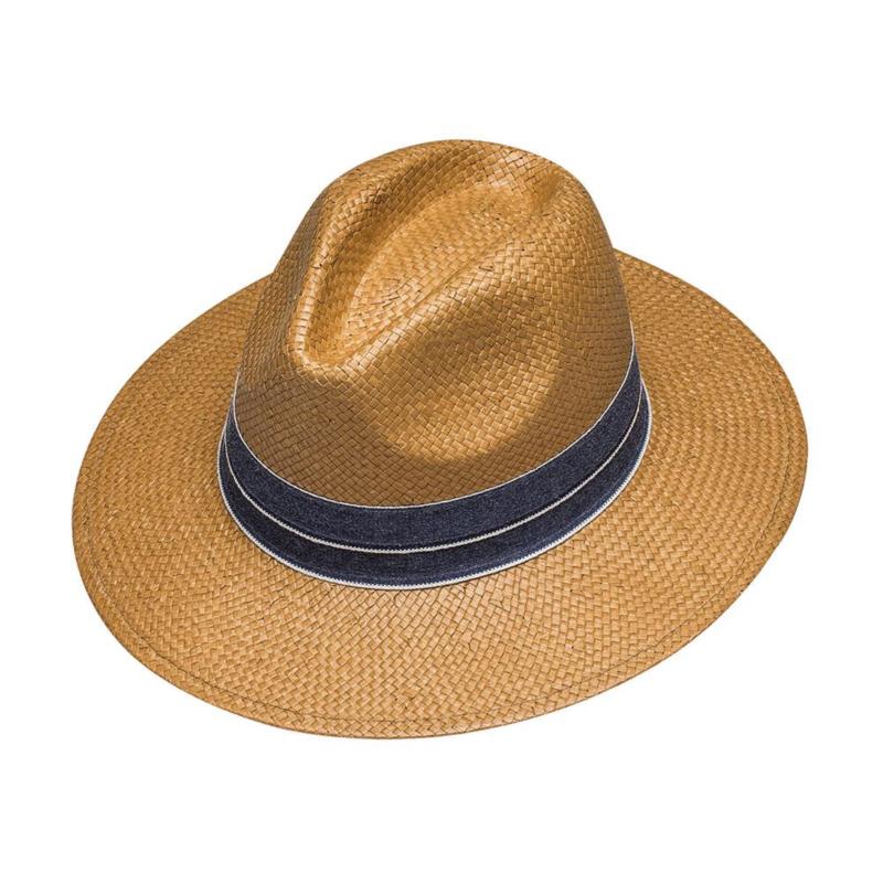 Denim Stripe Cattleman Fedora Hat | Karfil Hats® Camel