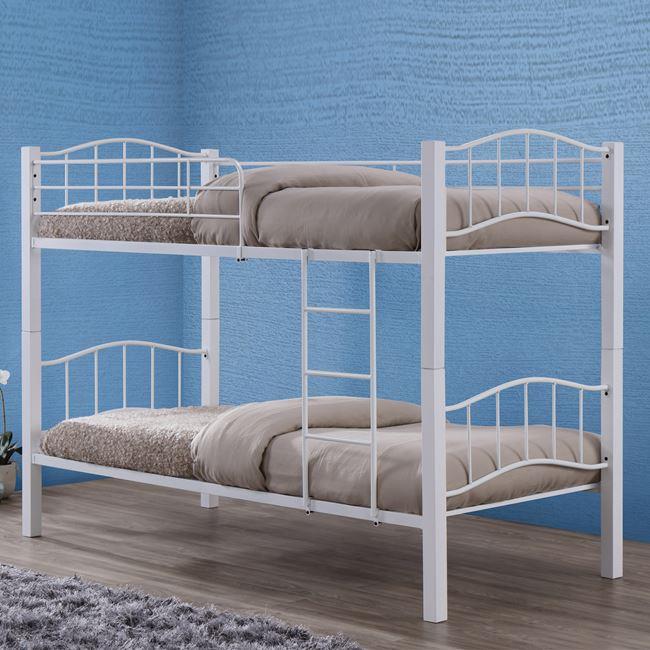 Kρεβάτι-κουκέτα "PALOMA" μεταλλικό σε χρώμα λευκό 97x210x150