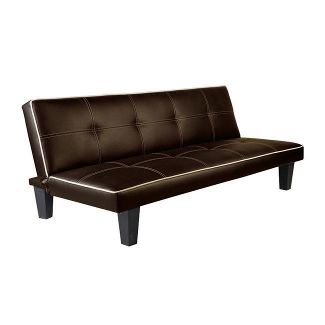 Καναπές-κρεβάτι "BERIT" τριθέσιος από τεχνόδερμα σε καφέ χρώμα 179x83x70
