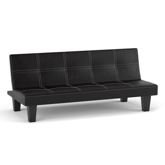 Καναπές-κρεβάτι "NERO" από pu σε μαύρο χρώμα 178x80x71
