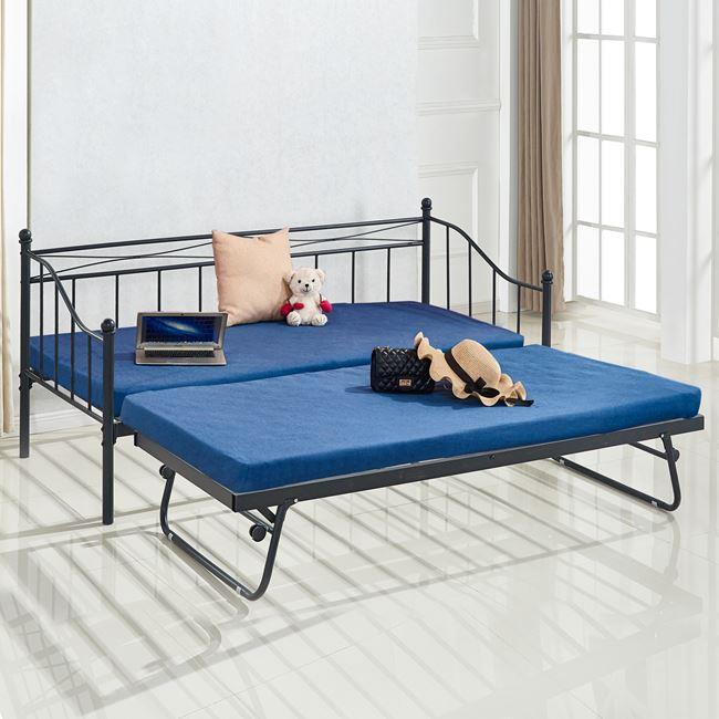Κρεβάτι-καναπές μονό επεκτ/νο μεταλλικό σε χρώμα μαύρο 90x190x93