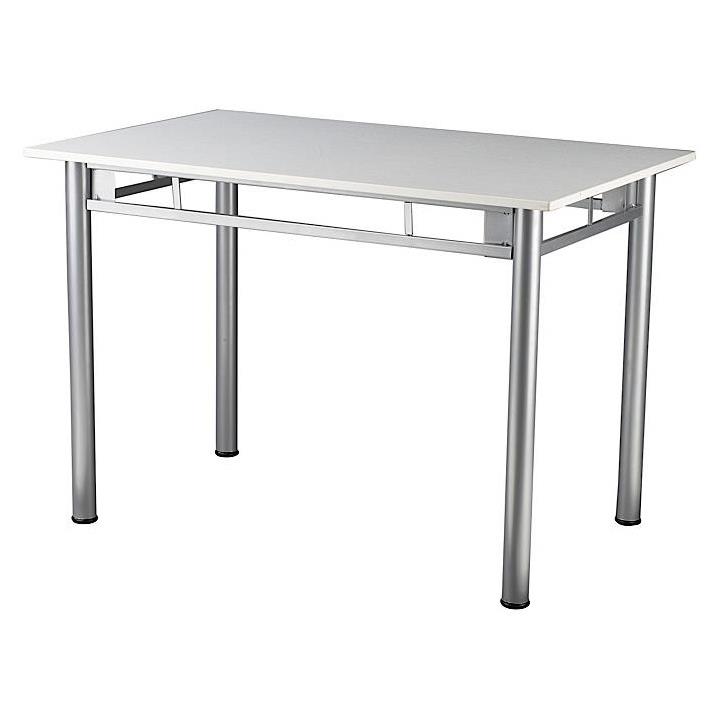 Τραπέζι μεταλλικό σε χρώμα ασημί/λευκό 60x100