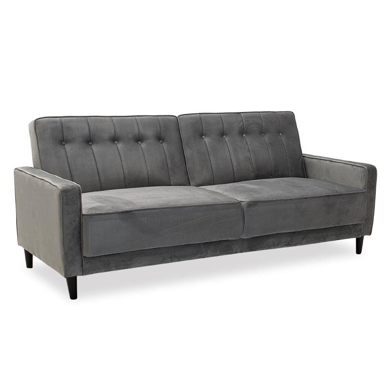 Καναπές-κρεβάτι "CHICAGO" βελούδο σε χρώμα ασημί/γκρι 205x86x85