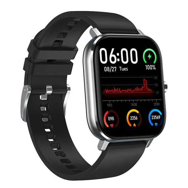 Smartwatch NO.1 DT35 ECG Dynamic HR Monitor - Black Silver Silicone