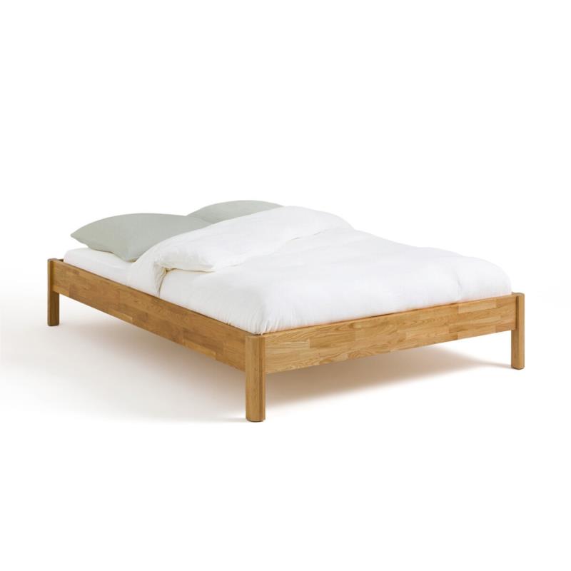 Κρεβάτι από μασίφ ξύλο δρυ με τάβλες