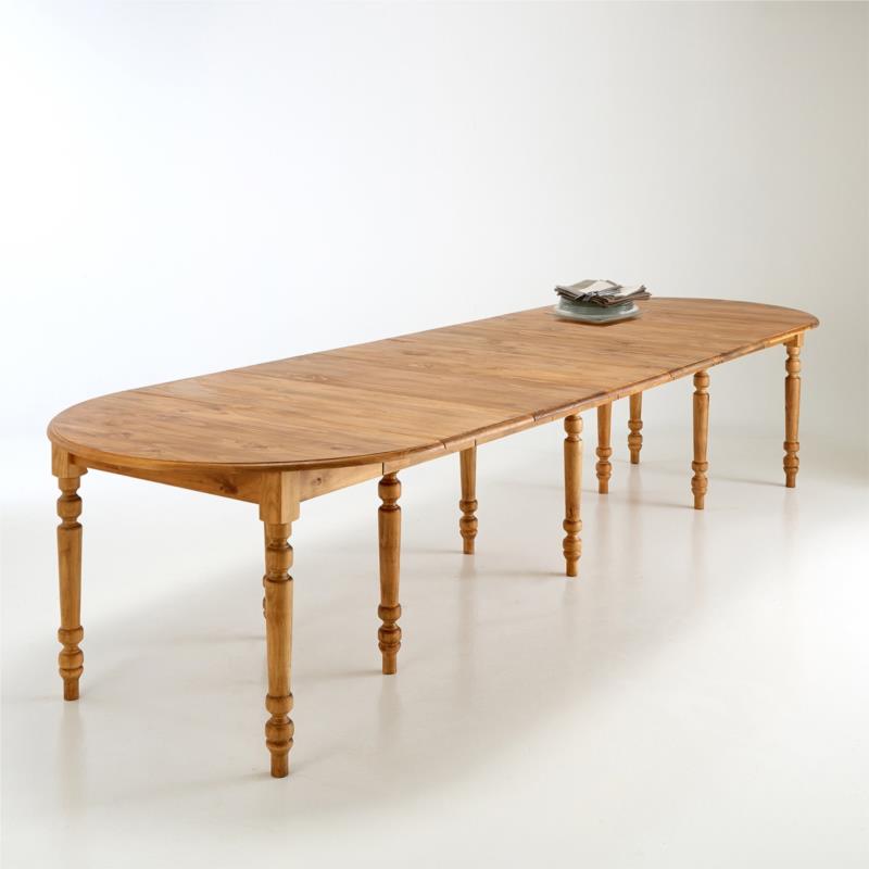 Επεκτεινόμενο στρογγυλό τραπέζι 4-16 ατόμων Authentic Style Μ110xΠ110xΥ76cm
