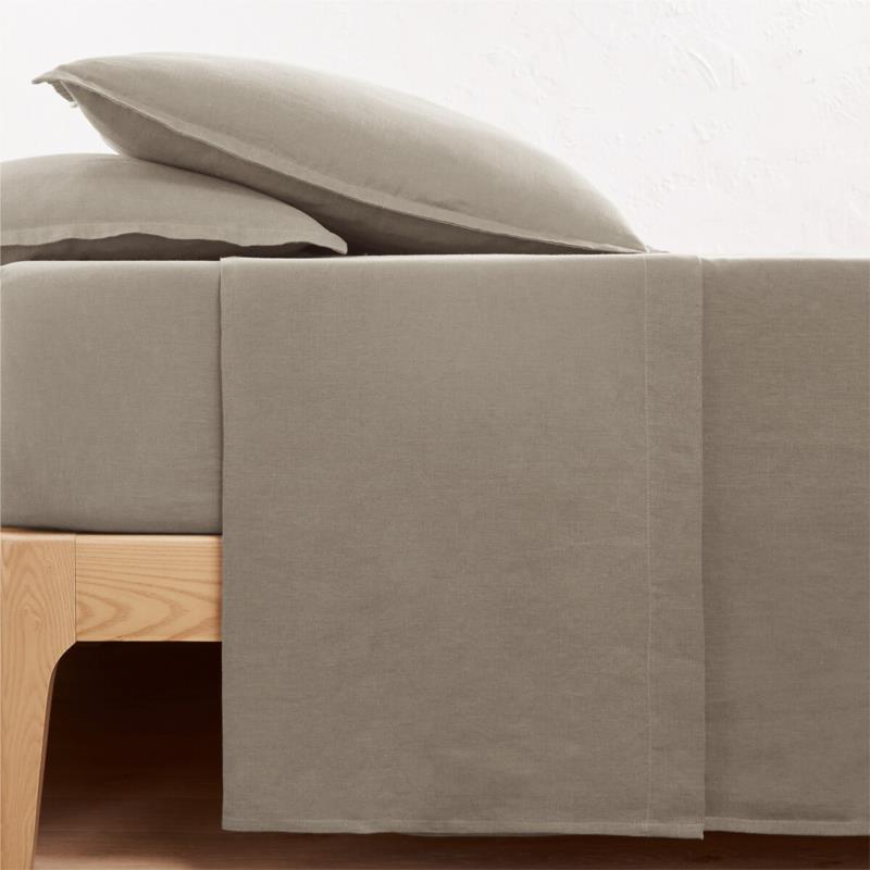 Μονόχρωμο σεντόνι από προπλυμένο λινό 150x250 cm