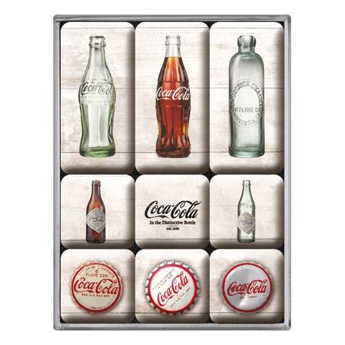 Nostalgic Μεταλλικά Μαγνητάκια (Σετ 9 τεμαχίων) Coca-Cola - Bottle Timeline