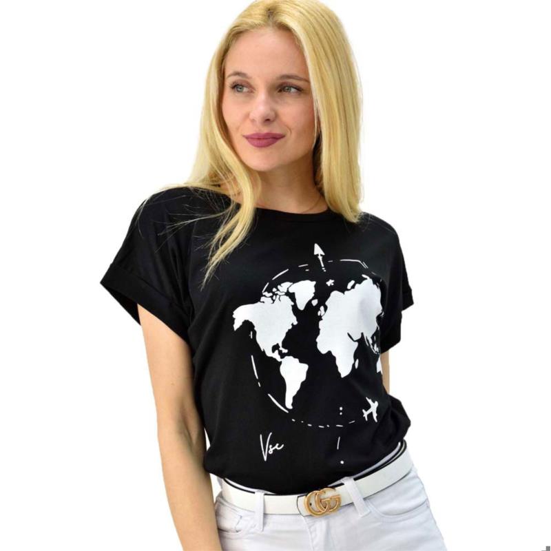 Γυναικείo T-shirt Μαύρο 5955