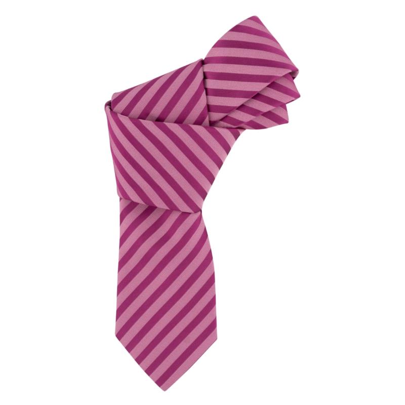 Γραβάτα Ροζ Ριγέ (Φάρδος 7 cm)