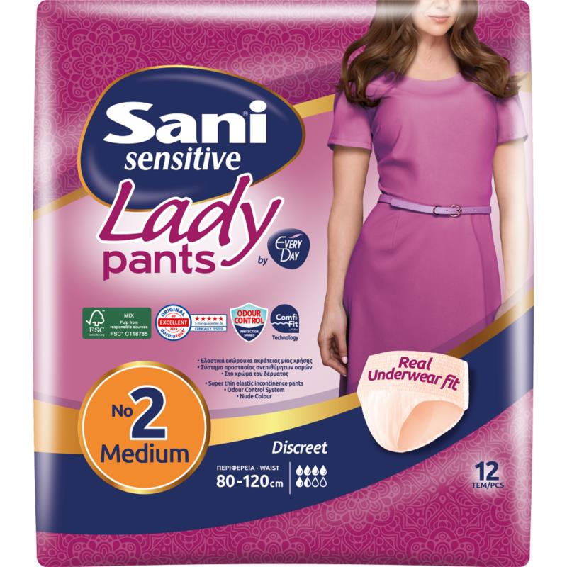 Sani Lady Discreet Pants No2 Μedium 12τμχ