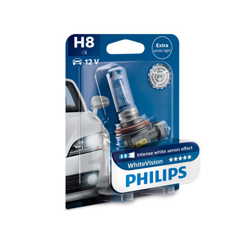 Λάμπα Philips H8 White Vision 12V 35W 3700K 60% Περισσότερο Φως