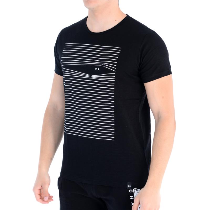 Ανδρικό κοντομάνικο μπλουζάκι σε μαύρο χρώμα