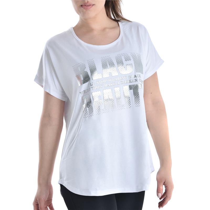 Γυναικείο μπλουζάκι ριχτό σε λευκό χρώμα