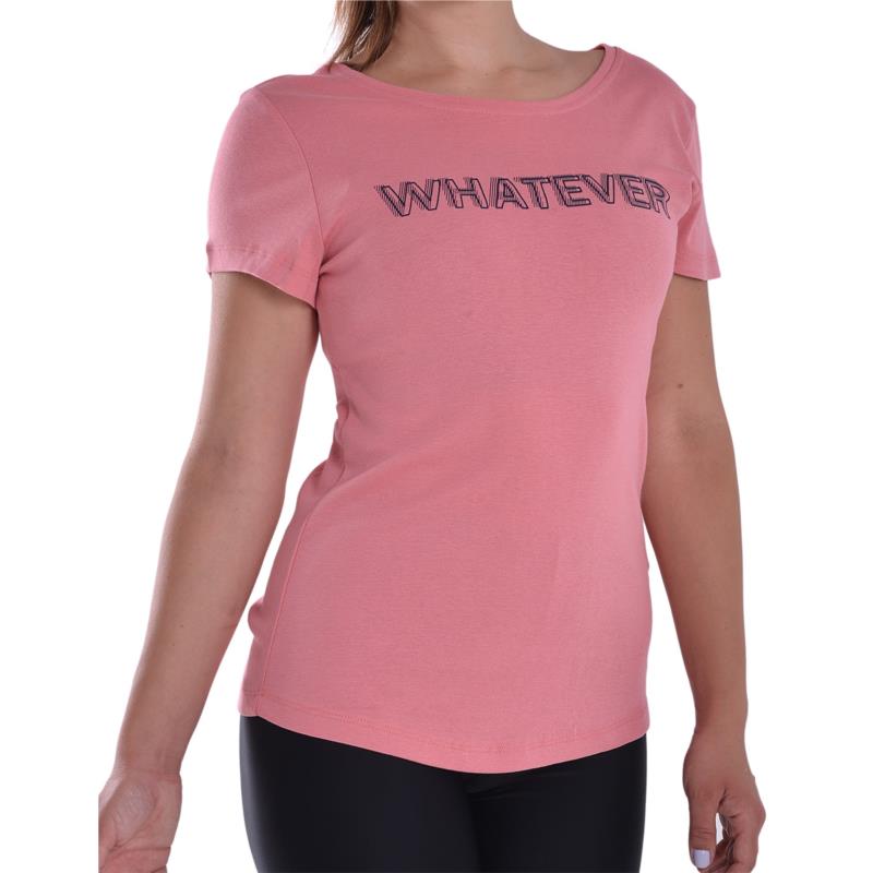 Γυναικείο κοντομάνικο μπλουζάκι σε σομόν χρώμα