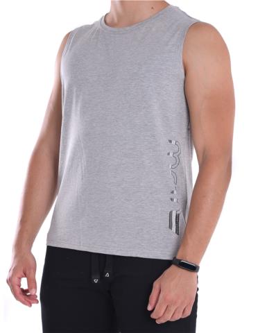 Ανδρικό αμάνικο t-shirt σε γκρι χρώμα