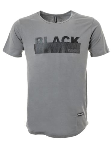 Ανδρικό t-shirt με στάμπα σε γκρι-χακί χρώμα