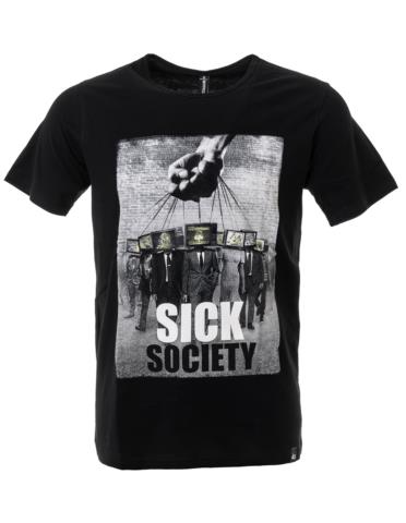 Ανδρικό t-shirt με στάμπα σε μαύρο χρώμα