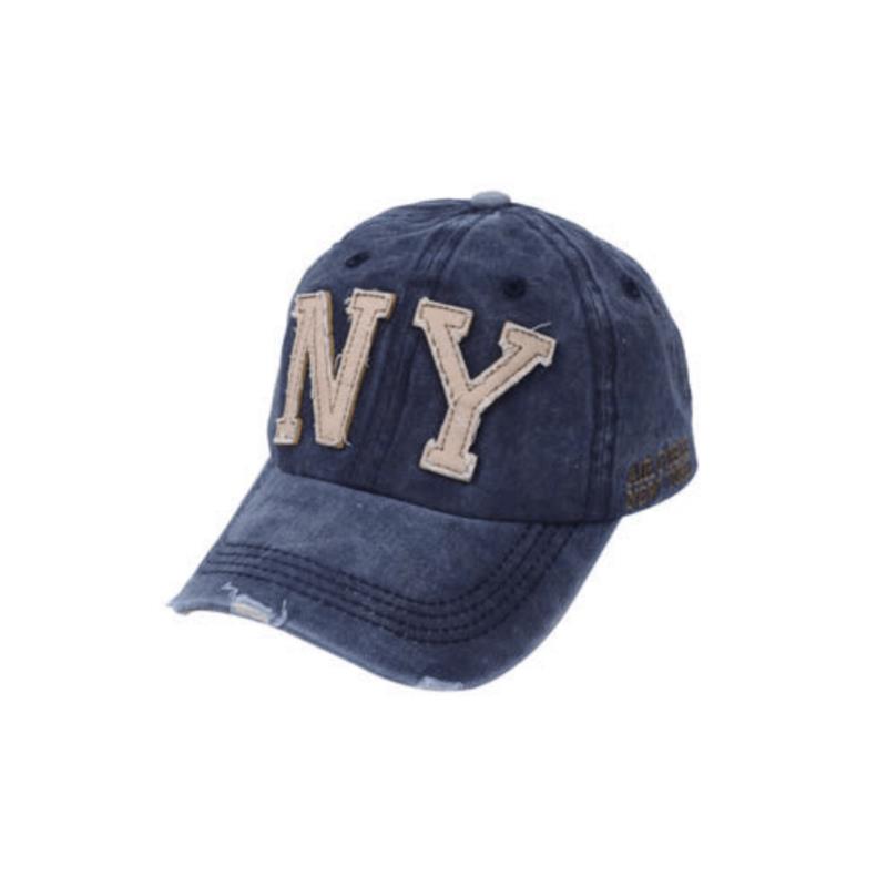 Καπέλο Jockey πετροπλυμένο NY σε μπλε χρώμα