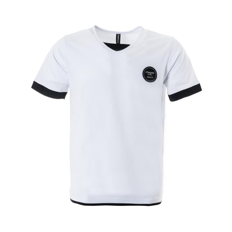 T-shirt με V λαιμόκοψη σε λευκό χρώμα