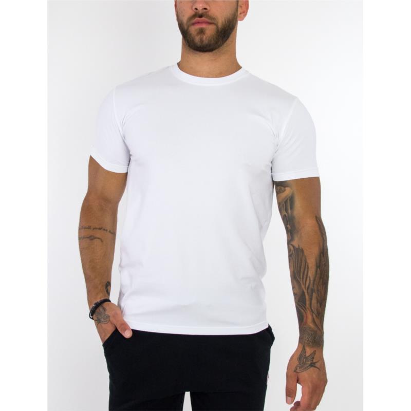 Ανδρικό λευκό basic T-shirt μονόχρωμο Everbest 20900