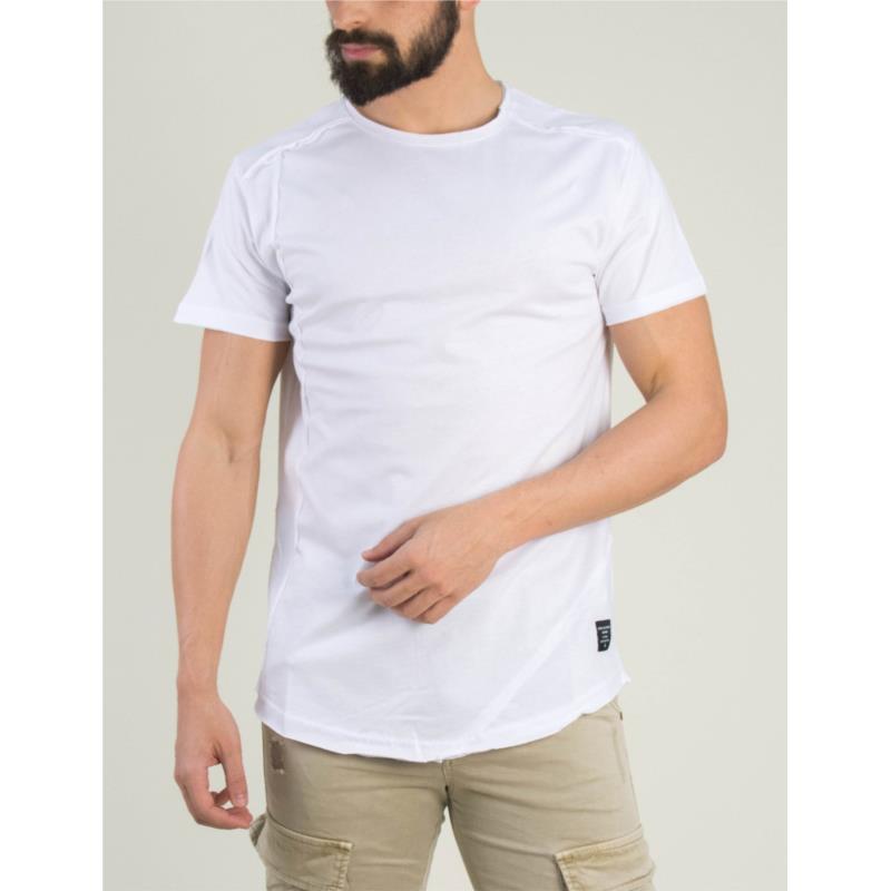 Ανδρική λευκή κοντομάνικη μπλούζα Madmext μονόχρωμη 2879F
