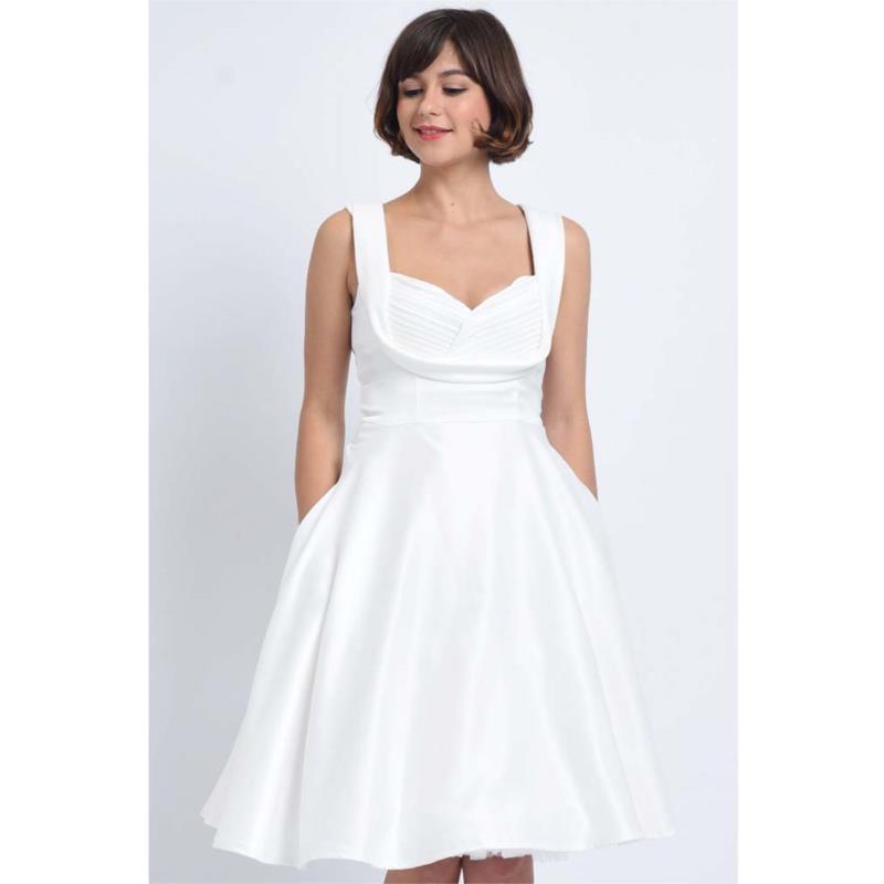 vintage bridal λευκό σατέν cream φόρεμα Gracy