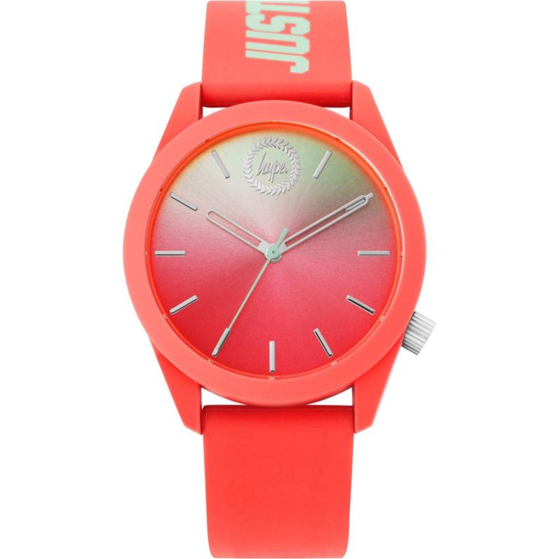 HYPE Unisex - HYL020ON, Coral case with Coral Rubber Strap