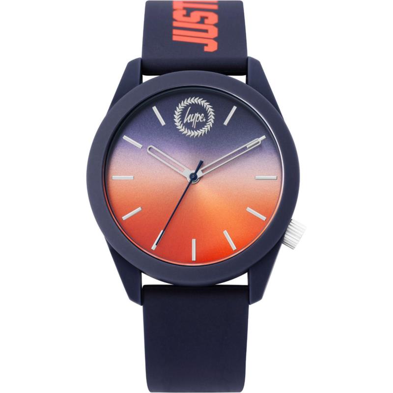 HYPE Unisex - HYU020UO, Blue case with Blue Rubber Strap