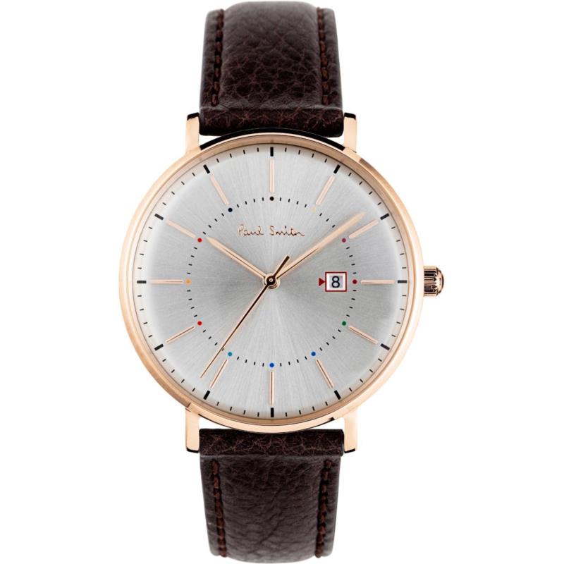 PAUL SMITH Petit Track - PS0070001, Rose Gold case with Brown Leather Strap