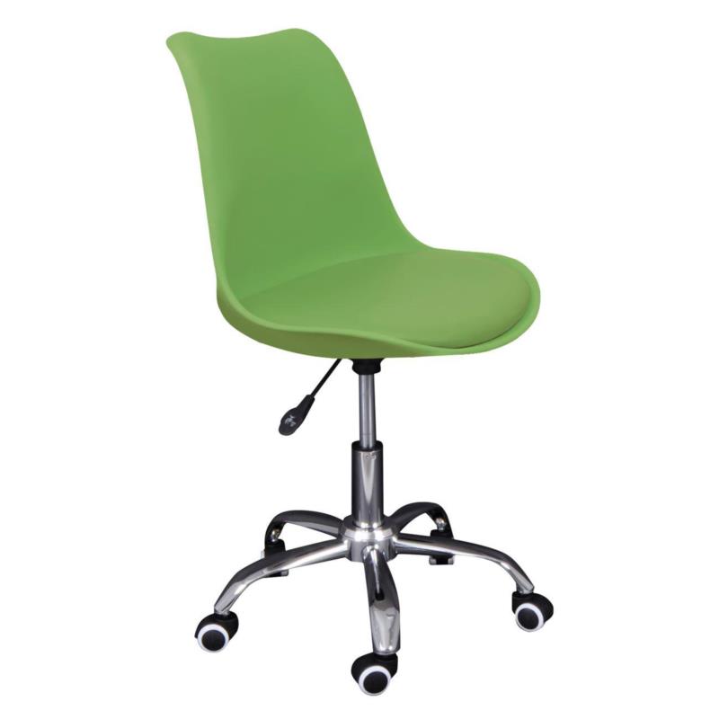 MARTIN Καρέκλα Γραφείου Χρώμιο - PP Πράσινο / Μονταρισμένη Ταπετσαρία Pu Πράσινο Συσκ.1