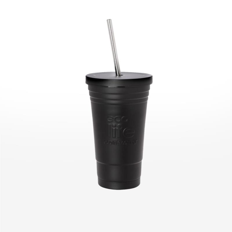 Eco life - COFFEE THERMOS CUP 480ML BLACK - BLACK