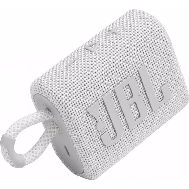 JBL Go 3 Waterproof Wireless Speaker. White