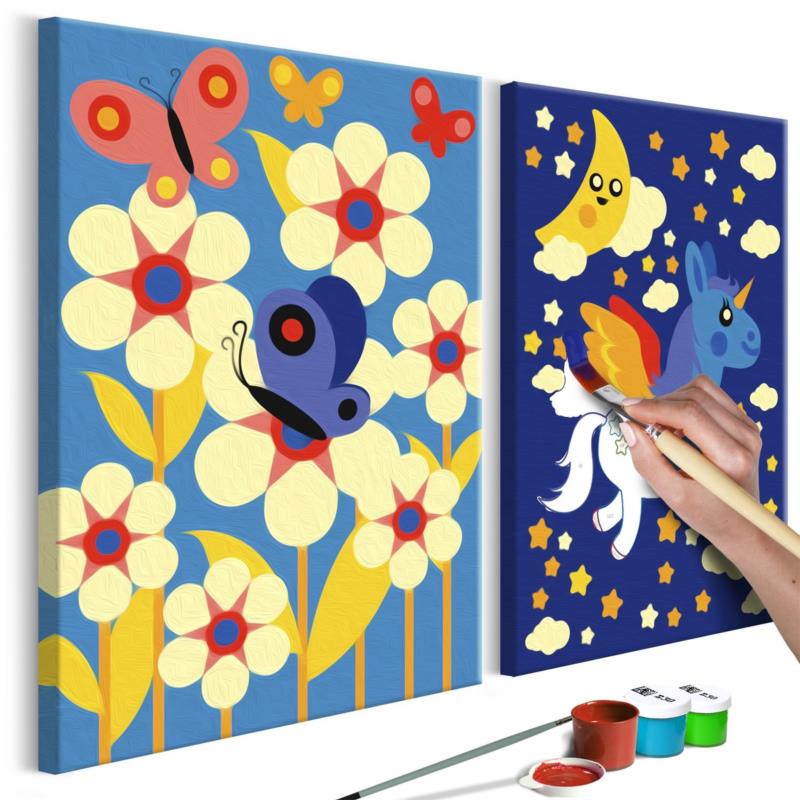 Πίνακας για να τον ζωγραφίζεις - Butterfly Unicorn 33x23