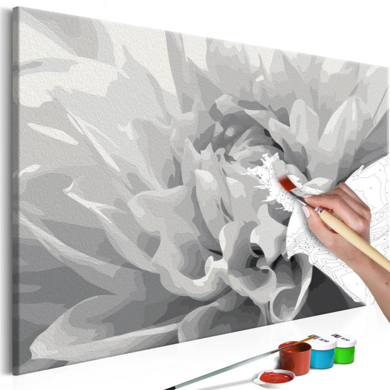 Πίνακας για να τον ζωγραφίζεις - Black White Flower 60x40