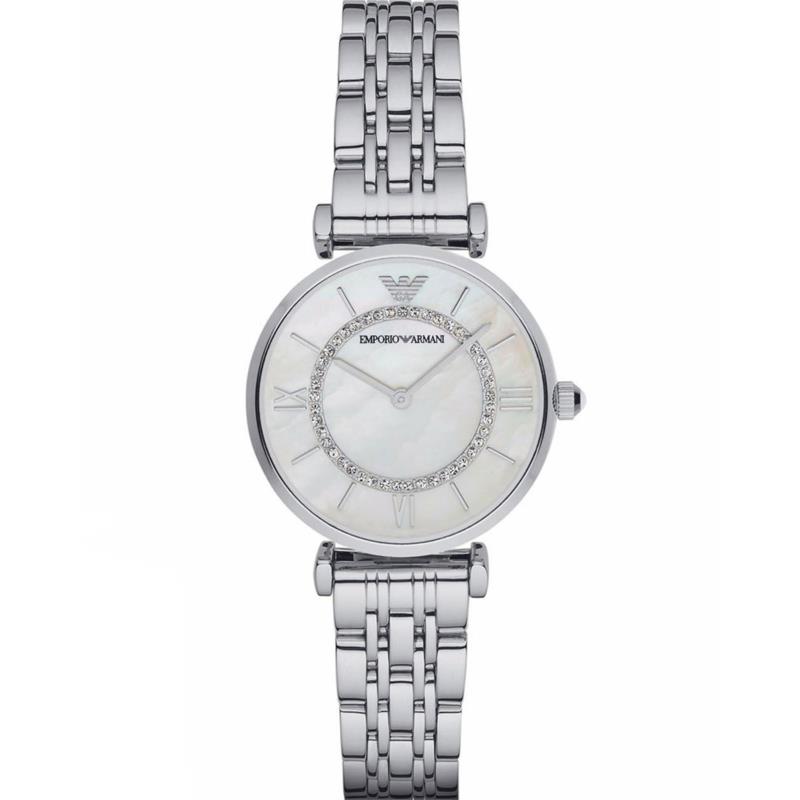 EMPORIO ARMANI Crystals Silver Stainless Steel Bracelet AR1908
