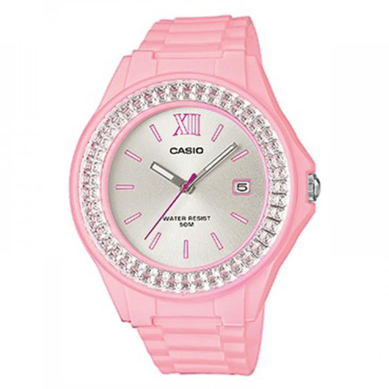 CASIO Collection Crystals Pink Rubber Strap LX-500H-4E4VEF