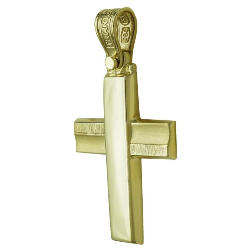 Σταυρός Βάπτισης Ανδρικός Σε Κίτρινο Χρυσό 14 Καρατίων ST2450