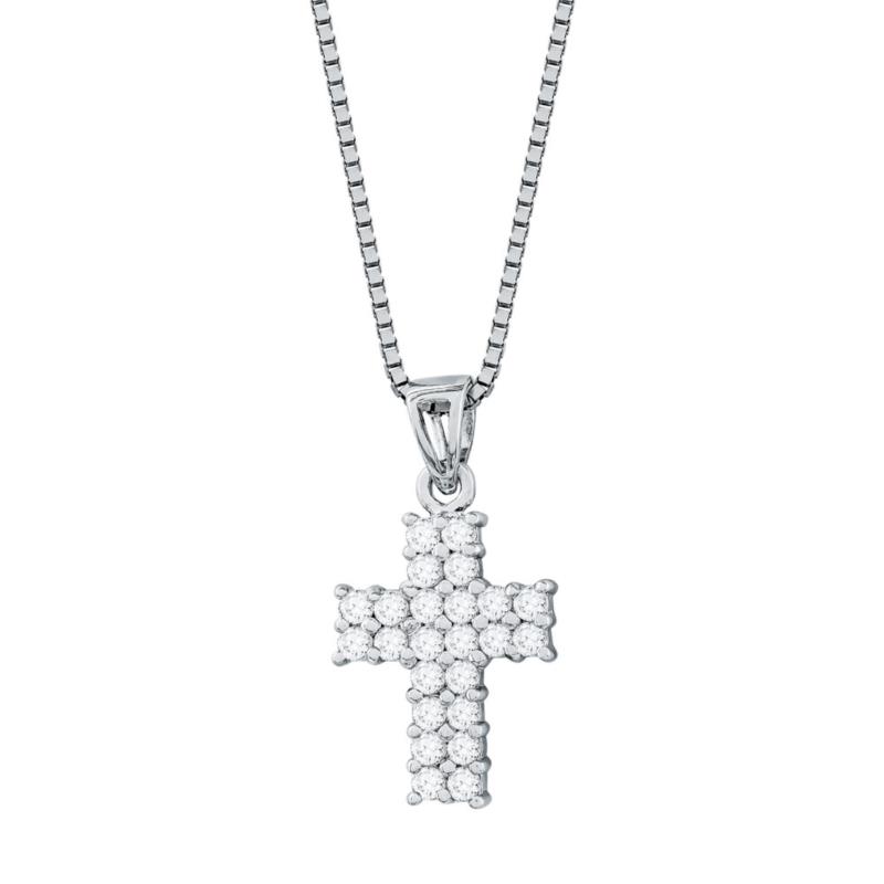 Γυναικείος Σταυρός με Πέτρες Σε Ασήμι ST2669