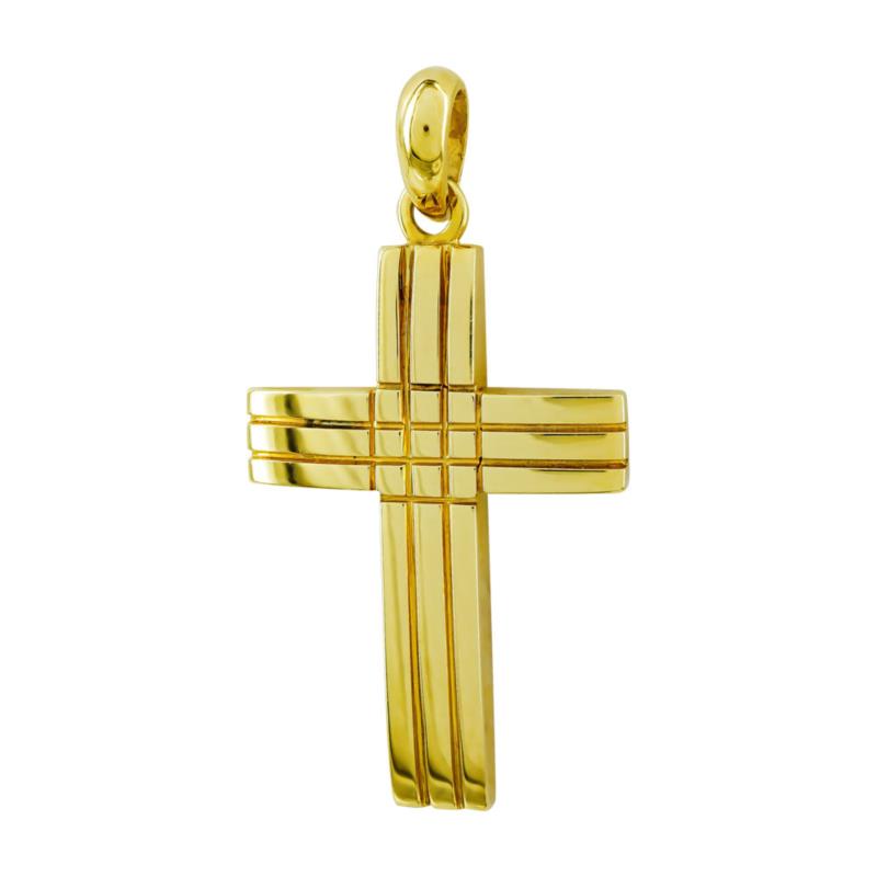 Σταυρός Βάπτισης 18Κ Κίτρινος Χρυσός Ανδρικός ST608