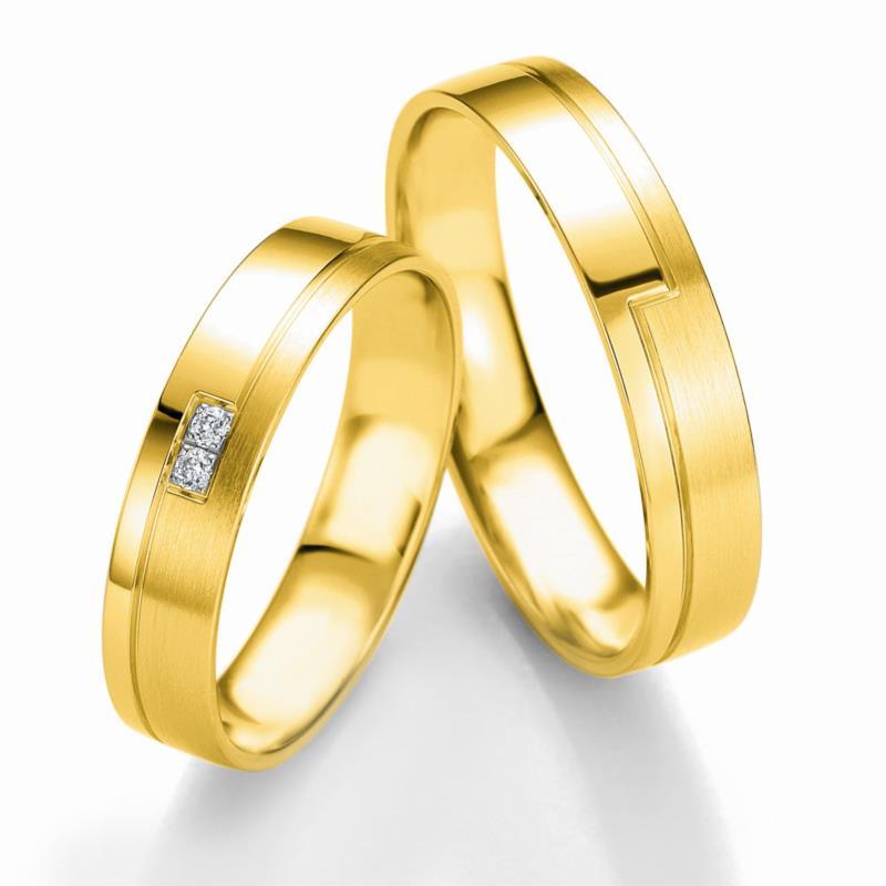 Κίτρινη Χρυσή Βέρα Γάμου Breuning με ή χωρίς Πέτρες WR304 xoris_petra k14