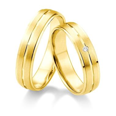 Κίτρινη Χρυσή Βέρα Γάμου Breuning με ή χωρίς Πέτρες WR306 xoris_petra k14