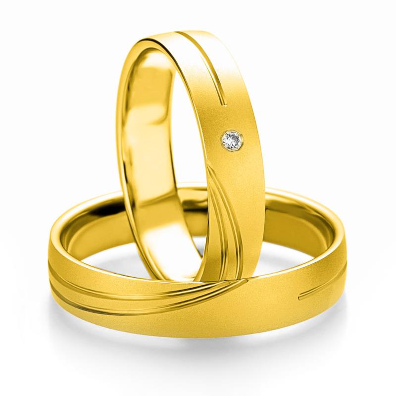 Κίτρινη Χρυσή Βέρα Γάμου Breuning με ή χωρίς Πέτρες WR309 diamonds k18
