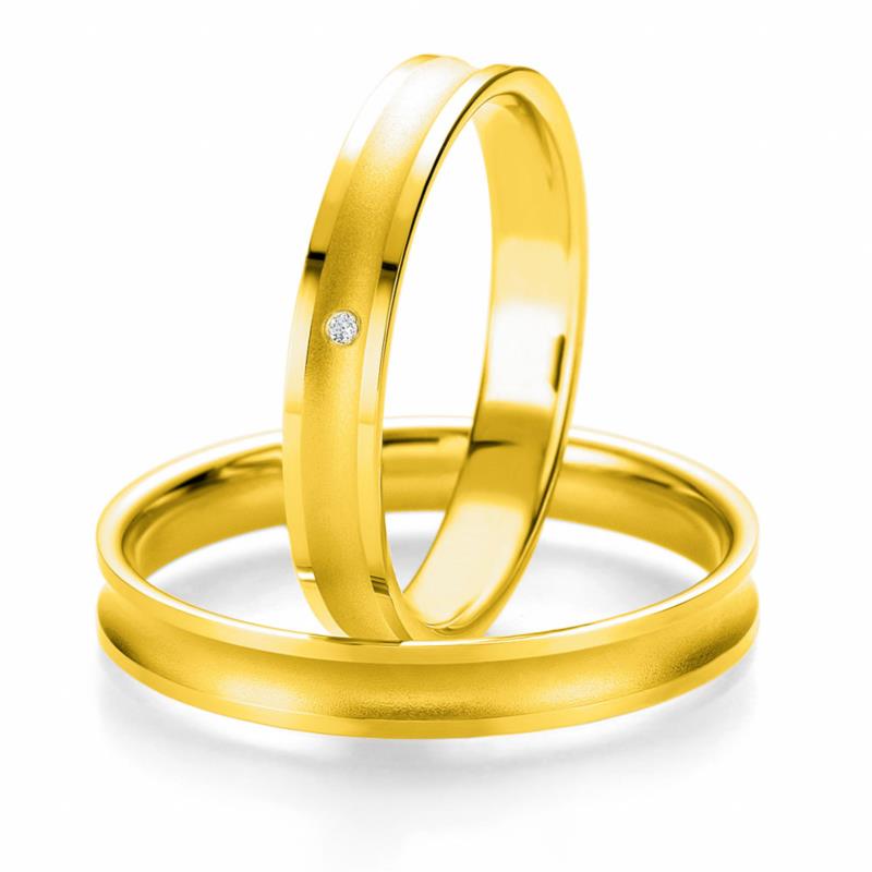 Κίτρινη Χρυσή Βέρα Γάμου Breuning με ή χωρίς Πέτρες WR314 diamonds k18