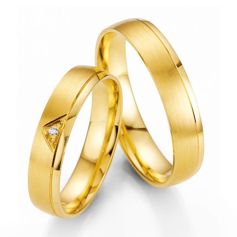 Κίτρινη Χρυσή Βέρα Γάμου Breuning με ή χωρίς Πέτρες WR319 diamonds k18