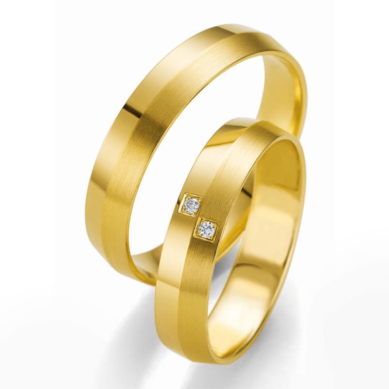 Κίτρινη Χρυσή Βέρα Γάμου Breuning με ή χωρίς Πέτρες WR322 xoris_petra k18