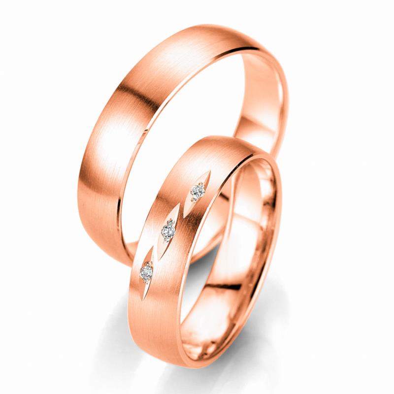 Ροζ Χρυσή Βέρα Γάμου Breuning με ή χωρίς Πέτρες WR329R xoris_petra k8