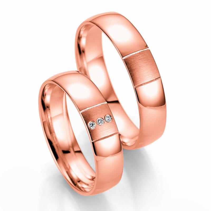 Ροζ Χρυσή Βέρα Γάμου Breuning με ή χωρίς Πέτρες WR332R xoris_petra k14
