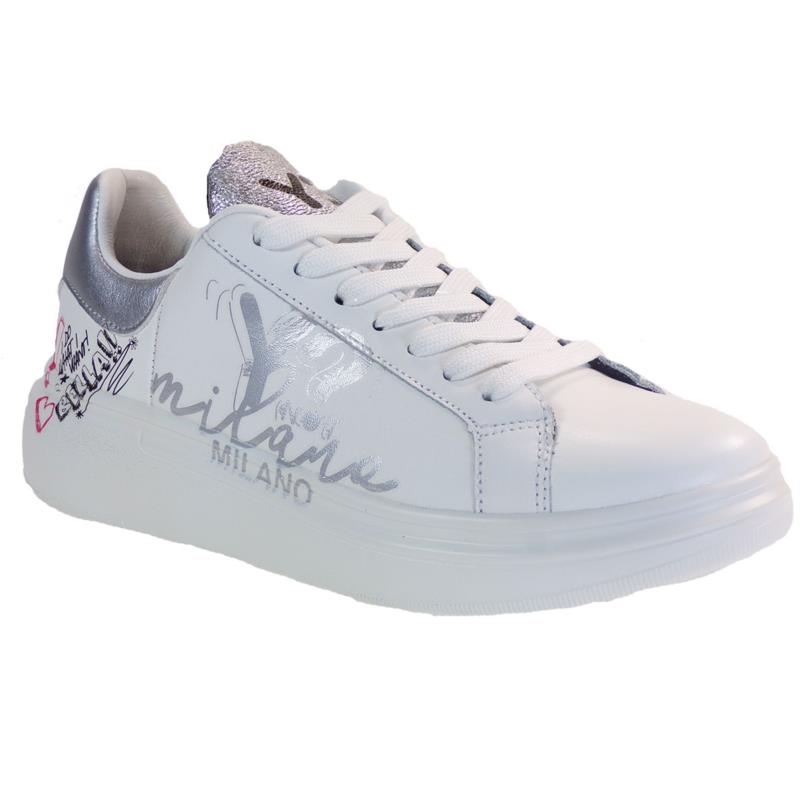 YNOT Sneakers Γυναικεία Παπούτσια YNIO400 Λευκό-Ασημί